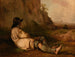 van Berger die rust nabij een rots - Jacques-Raymond Brascassat — weergave van het kunstwerk