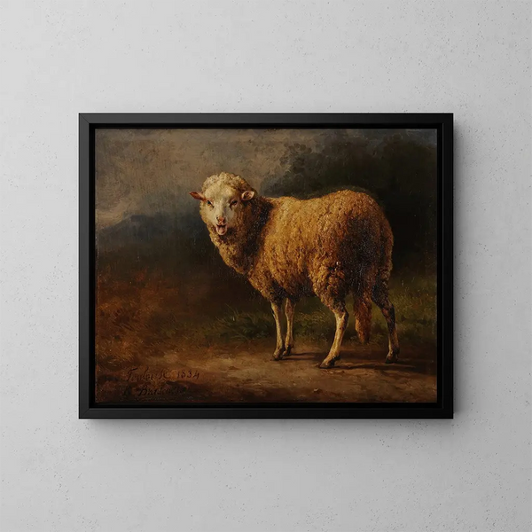 Mouton blanc - Jacques-Raymond Brascassat — ingelijst kunstwerk aan de muur