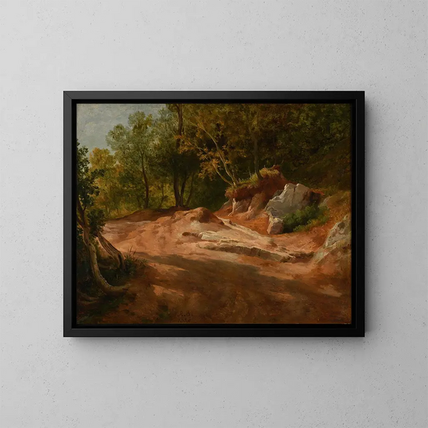 rotsen en forterij - Jacques-Raymond Brascassat — ingelijst kunstwerk aan de muur