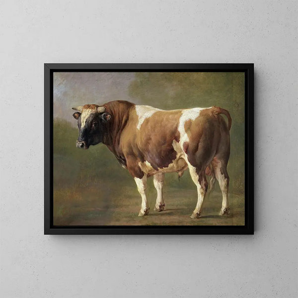 Studie van een stier - Jacques-Raymond Brascassat — ingelijst kunstwerk aan de muur