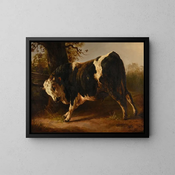 Boze stier - Jacques-Raymond Brascassat — ingelijst kunstwerk aan de muur