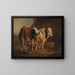 van een stier met een witte en zwarte vacht en een koe met een bruine vacht - Jacques-Raymond Brascassat — ingelijst kunstwerk aan de muur