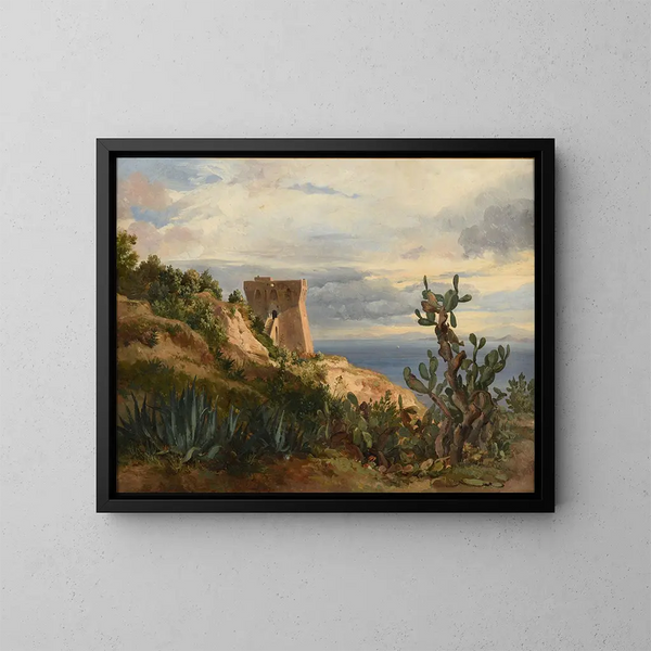 Toer aan de kust van de zee - Jacques-Raymond Brascassat — ingelijst kunstwerk aan de muur
