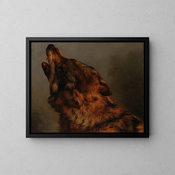 Wolfkop - Jacques-Raymond Brascassat — ingelijst kunstwerk aan de muur