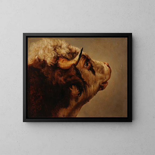 Koehoofd - Jacques-Raymond Brascassat — ingelijst kunstwerk aan de muur