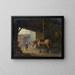 Jongen met een paard in een stallen - Jacques Albert Senave — ingelijst kunstwerk aan de muur