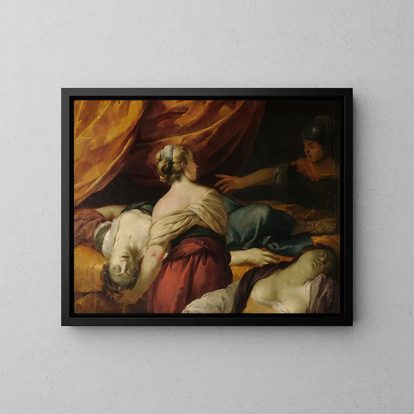 De dood van Cloptre - Jacques Blanchard — ingelijst kunstwerk aan de muur