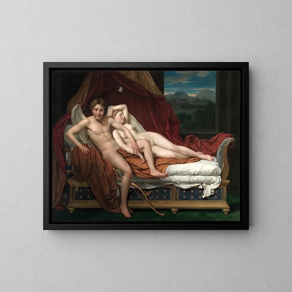 Cupidon en Psyche - Jacques Louis David — ingelijst kunstwerk aan de muur