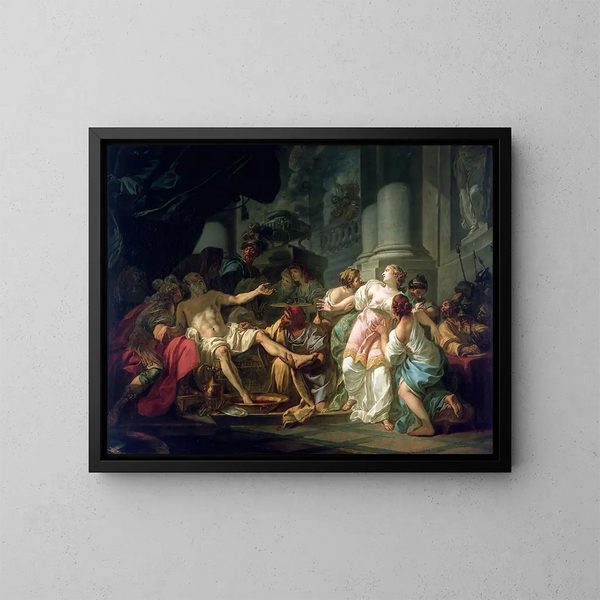 De Dood van Seneca - Jacques Louis David — ingelijst kunstwerk aan de muur