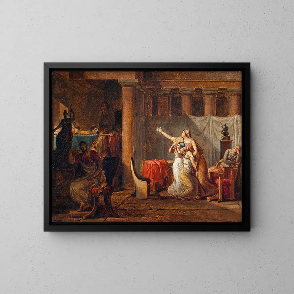 Le retour des licteurs à Brutus avec les corps de ses fils - Étude - Jacques Louis David — ingelijst kunstwerk aan de muur
