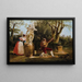 Elegant schilderij luisterend naar een gitarist in een park in Rome - Jacques Sablet — ingelijst kunstwerk aan de muur