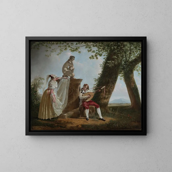 Serenade in een parklandschap in Rome - Jacques Sablet — ingelijst kunstwerk aan de muur