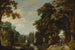 Landschap met een laan en een kasteel op het water - Jacques van der Wijen — weergave van het kunstwerk