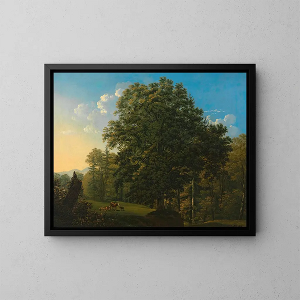 Landschap met grazende Khen - Jakob Alt — ingelijst kunstwerk aan de muur