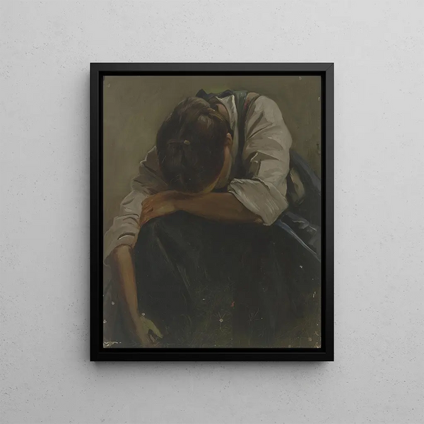 Jakob Becker - Crying peasant girl.webp