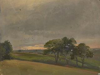 Jakob Becker - Evening meadow with trees.webp