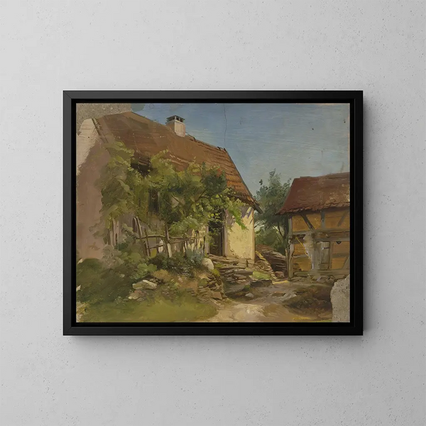 Ferme - Jakob Becker — ingelijst kunstwerk aan de muur