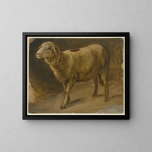 Moutons - Jakob Becker — ingelijst kunstwerk aan de muur