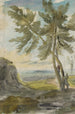 Paar bomen met figuur van staffage - Jakob Christoph Miville — weergave van het kunstwerk