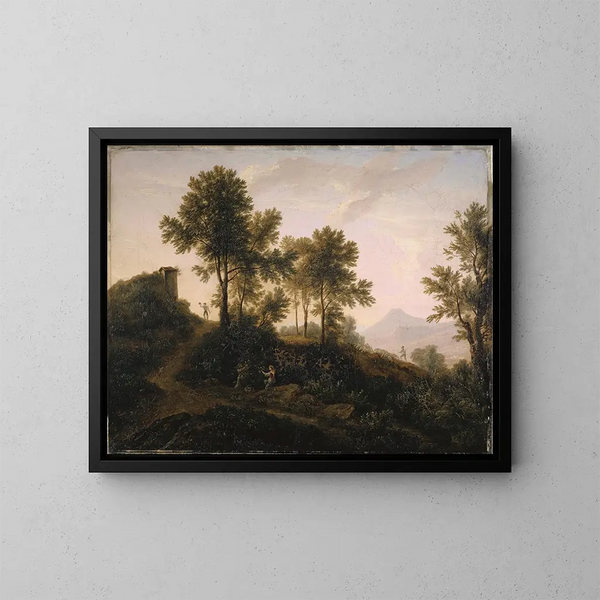 Italiaans landschap - Jakob Christoph Miville — ingelijst kunstwerk aan de muur