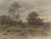 Landschapschilderij van regen met eiken en berken in een moerassig terrein - Jakob Maurer — weergave van het kunstwerk