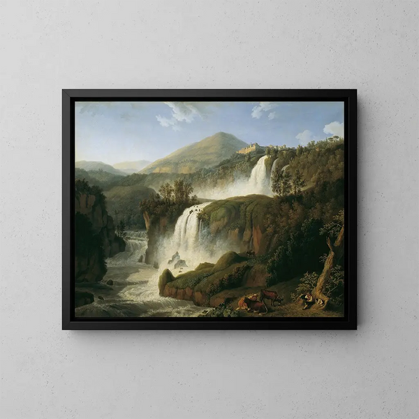 La grande cascade de Tivoli près de Rome - Jakob Philipp Hackert — ingelijst kunstwerk aan de muur