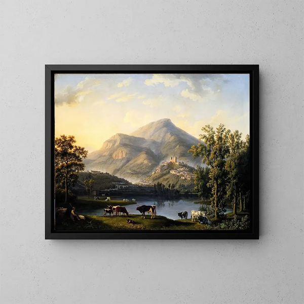 Landschap met uitzicht op Itri - Jakob Philipp Hackert — ingelijst kunstwerk aan de muur