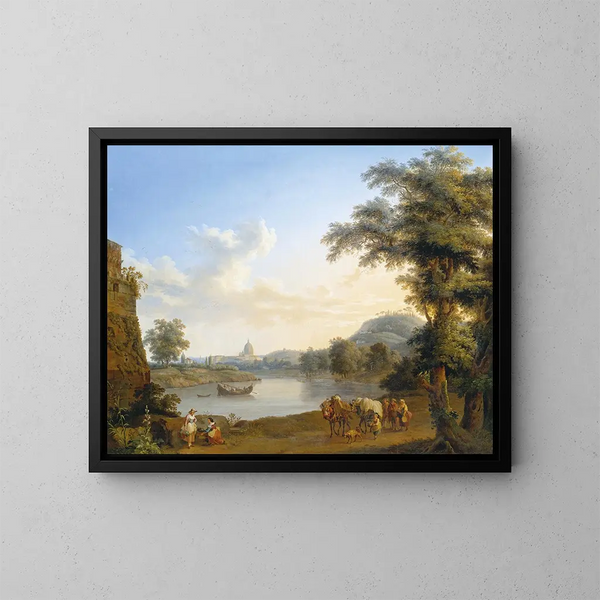 Uitzicht op Sint-Pieter in Rome - Jakob Philipp Hackert — ingelijst kunstwerk aan de muur