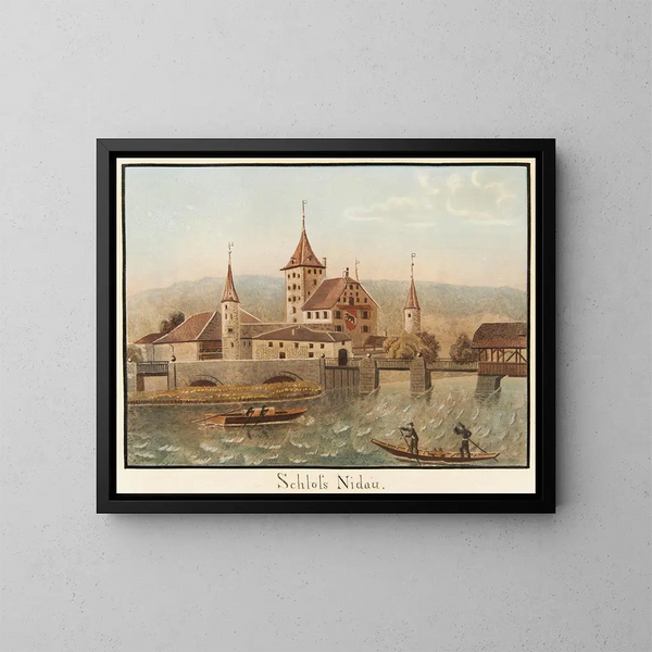 Kasteel van Nidau - Jakob Samuel Weibel — ingelijst kunstwerk aan de muur