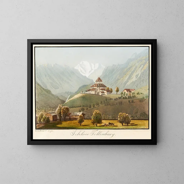 Château de Tellenburg - Jakob Samuel Weibel — ingelijst kunstwerk aan de muur