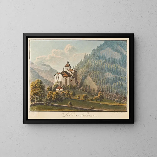 Kasteel Wimmis - Jakob Samuel Weibel — ingelijst kunstwerk aan de muur