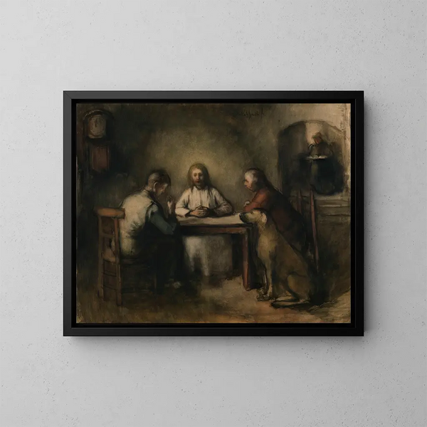 Het avondmaal bij Emmaüs - Jakob Smits — ingelijst kunstwerk aan de muur