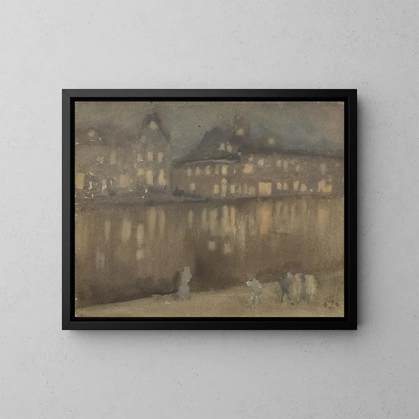 Groot Kanaal, Amsterdam, Nacht - James Abbott McNeill Whistler — ingelijst kunstwerk aan de muur