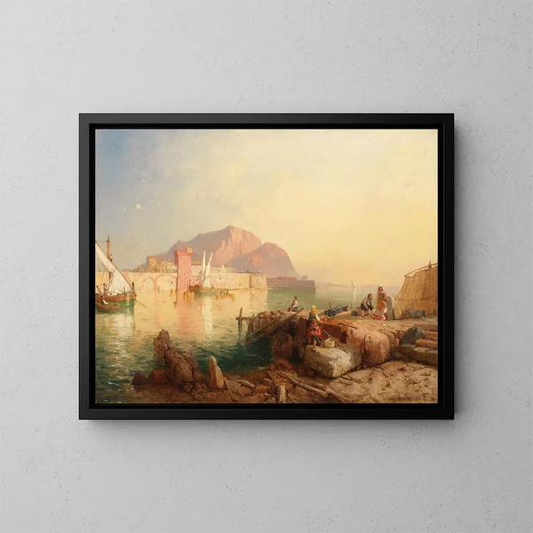 La Baai van Palermo - James Baker Pyne — ingelijst kunstwerk aan de muur