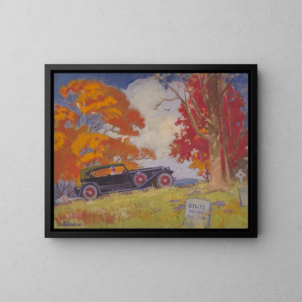van Dernière course de Stutz - James C. Kulhanek — ingelijst kunstwerk aan de muur