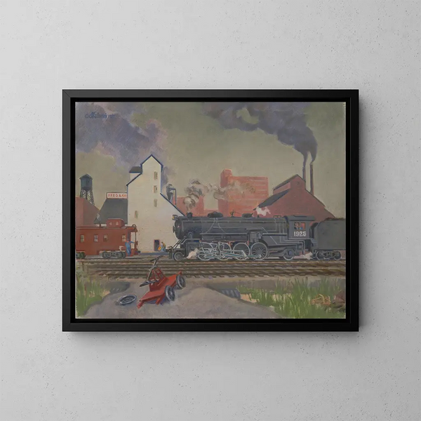 Het ijzeren paard - James C. Kulhanek — ingelijst kunstwerk aan de muur