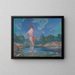 La Dame en train de patauger - James C. Kulhanek — ingelijst kunstwerk aan de muur