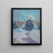 Winter Express schilderij - James C. Kulhanek — ingelijst kunstwerk aan de muur