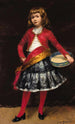 Jonge meisje met een tambourijn - James Carroll Beckwith — weergave van het kunstwerk