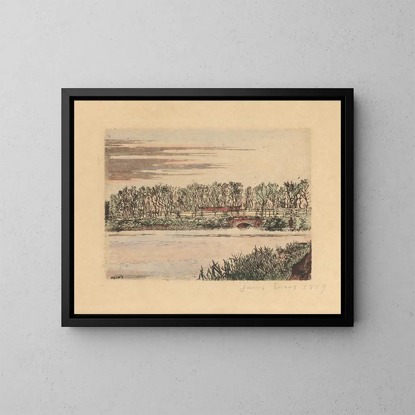 Het houten bruggetje in Oostende - James Ensor — ingelijst kunstwerk aan de muur