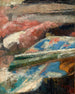 Blauwe en roze stoffen - James Ensor — weergave van het kunstwerk
