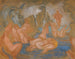 De baders, gebogen en golvende lijnen - James Ensor — weergave van het kunstwerk