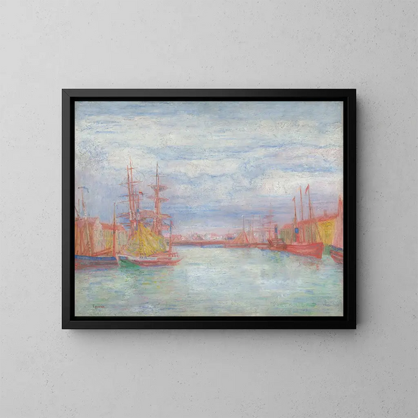 Haven van Oostende - James Ensor — ingelijst kunstwerk aan de muur