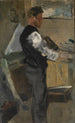 Willy Finch in het atelier - James Ensor — weergave van het kunstwerk