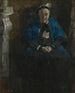 Vrouw met blauwe sjaal - James Ensor — weergave van het kunstwerk
