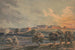 Arsenal de Schuylkill bij zonsondergang vanaf de overkant van de rivier Schuylkill, uitzicht naar het westen - James Fuller Queen — weergave van het kunstwerk