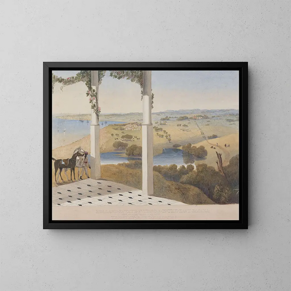 Vue de la maison de changement d'air, Holland Estate, Saint-Thomas à l'Est - James Hakewill — ingelijst kunstwerk aan de muur