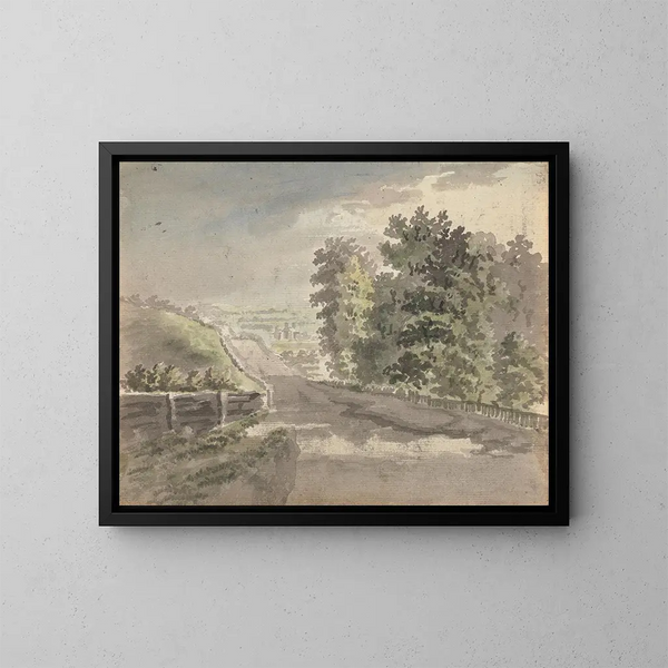 Een landweg - James Miller — ingelijst kunstwerk aan de muur