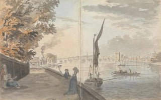 James Miller - River Wharf Figure Sketching in a Lane.webp