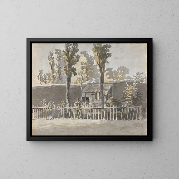 bomen voor een huis - James Miller — ingelijst kunstwerk aan de muur